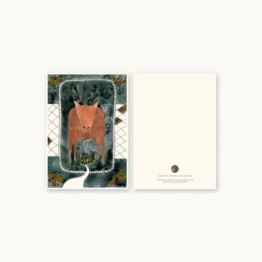 Kalėdinė atvirutė - Briedis -45%