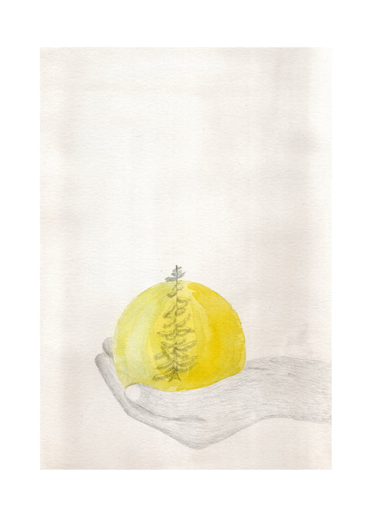 Christmas card - Christmas tree in the palm of your hand