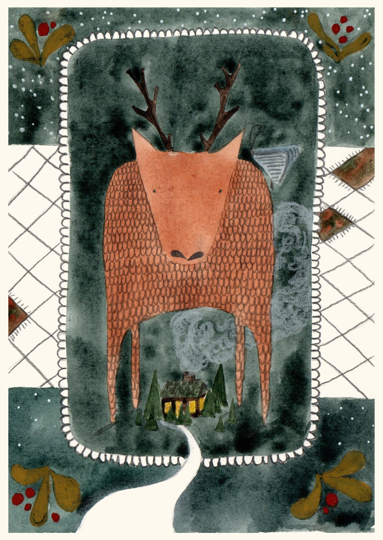 Christmas card - Elk