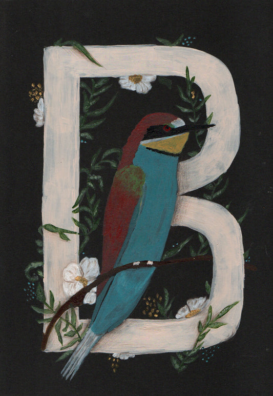 Paveikslėlis su B raide